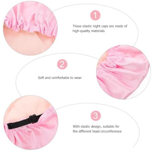 Polyester Bathing Cap with Elastic Design, Foldable Pink — view 3