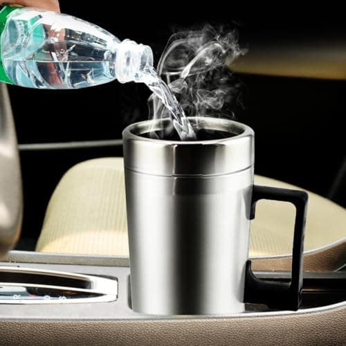 Car Electric Heated Travel Mug - 12V/24V Voltage Kettle | Stainless St — view 6