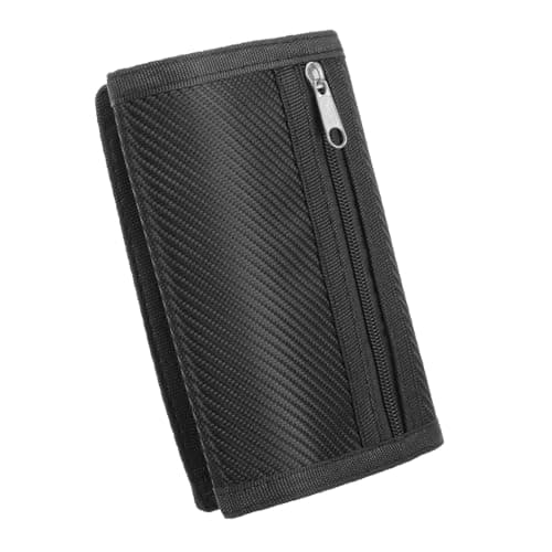 Slim Wallets for Men UK, Thin Compact Travel Small Coin Purse with Carbon Fiber, RFID Blocking Minimalist Front Pocket Wallets for Men, Holds Up to 6 Cards and Cash with Zipper, Gifts for Fathers