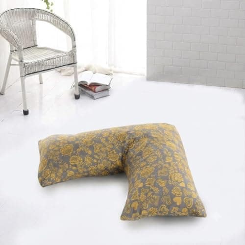 Mastex NEW MEDICAL Living Orthopaedic V Shaped Ball Fibre Support Pillow With Complimentary 100% Egyptian Cotton Prinvted Pillow Cases (Blossom Gold Case Only) — view 2