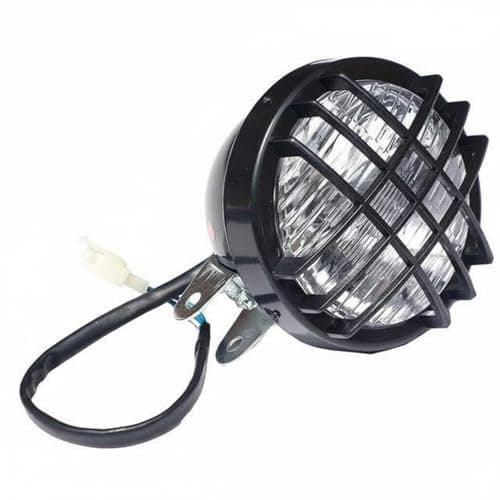 KiBcsLic Vehicle Light Round Headlight With And Housing For Enhanced Suitable for motorcycles karts long rides travel, Ordinary Bulb Mesh Light