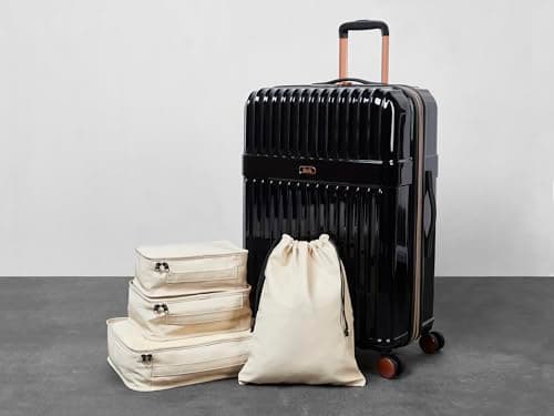 Rock 4 Piece Packing Cubes Set - Beige — view 6