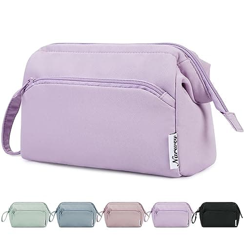 Narwey Makeup Bag, Travel Toiletry Bag, Wide-Open Wash Bag for Women