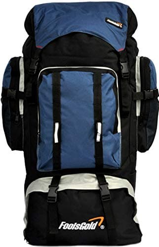 foolsGold XL 100L Hiking, Camping, Travel Backpack Rucksack with Dual Access - Navy