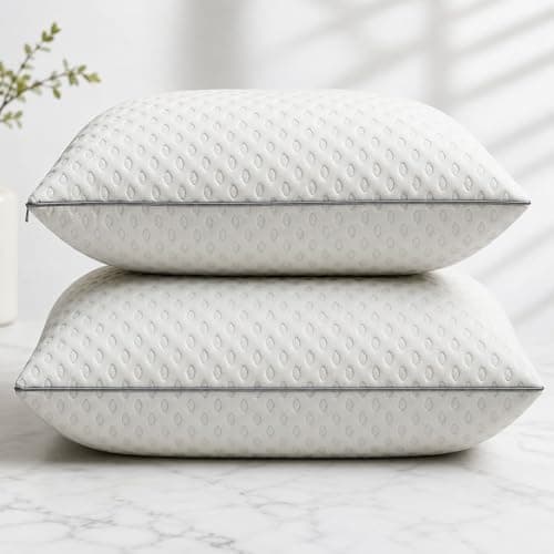 ZZZMRH Shredded Memory Foam Pillows 2 Pack for Neck and Shoulder Pain Relief, Side Sleeper Pillows Neck Support – Hypoallergenic Medium Firm, Luxury Bed Pillows 50x70cm