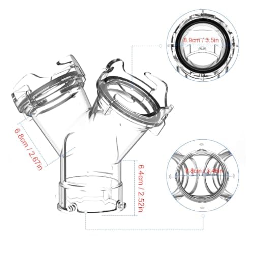 Asixxsix Sewer Hose Y Adapter, 3 Inch Clear 4 Claw Twist Connector — view 5