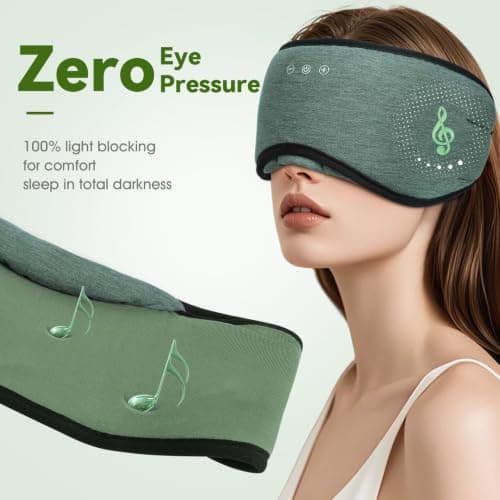 MUSICOZY Organic Bamboo Cotton Sleep Mask Headphones, 100% Blackout — view 4