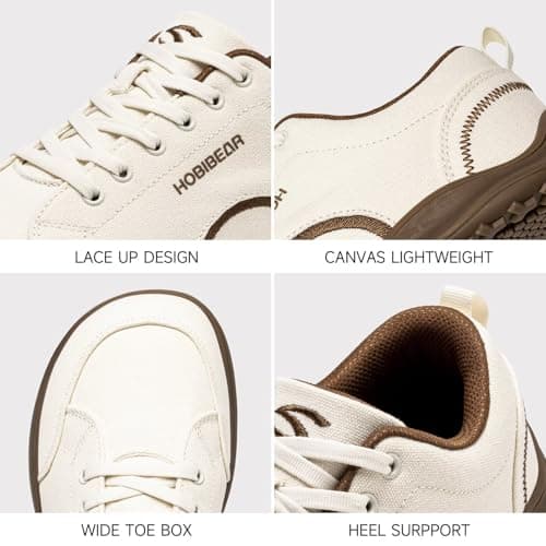 HOBIBEAR Barefoot Shoes for Men Women Wide Toe Minimalist Trainers Unisex Canvas Non-Slip Walking Shoes(Khaki,UK 13) — view 5