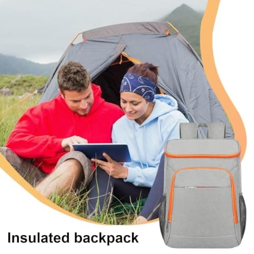 Insulated Backpack Cooler with Reflective Strip Waterproof — view 2