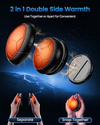 Magnetic Hand Warmers Rechargeable, 2 Pack Reusable Electric Hand Warmer with 20Hrs Warmth & 3 Levels Heat, Portable Pocket Heater for Cold Weather, Outdoor, Indoor(Orange) — view 3