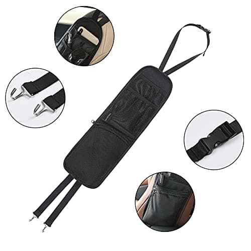URAQT Upgrade Section Organizer - Car Seat Storage Bag with 3 Pockets, Multi-Pocket Drink Holder, Suitable for Cars, Trucks, SUV, Gaming Chairs, Etc — view 2