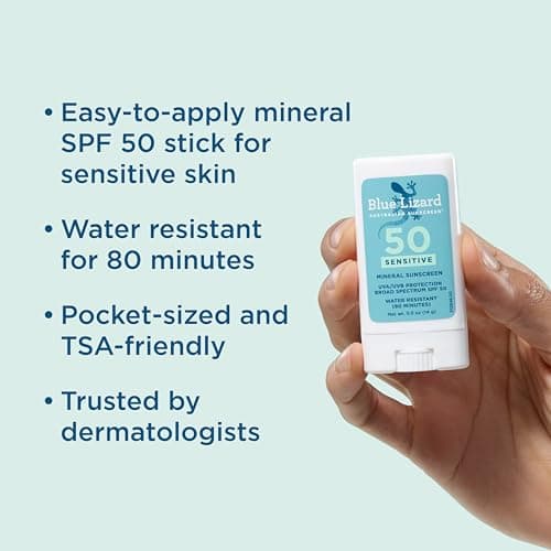 BLUE LIZARD Sensitive Mineral Sunscreen Stick - No Chemical Actives - SPF 50+, 0.5 Ounce — view 2