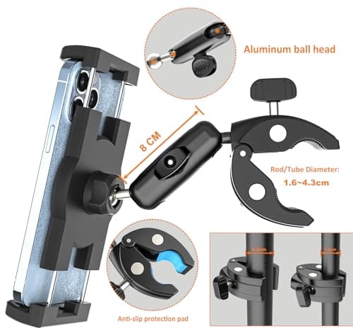 Motorcycle Bike Tablet Holder, Bicycle Boat Stroller Gym Treadmill Mount — view 6