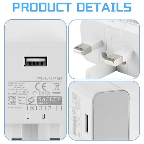 UK 3-Pin USB Wall Charger 5V 2A Fast Adapter for Phones and Tablets — view 3
