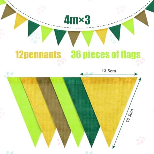 Vicloon Bunting Banner, 36PCS Reusable Outdoor Waterproof Bunting, 12M Vintage Burlap Buntings Banner, Rustic Linen Garlands for Wedding Birthday Party Home Festival Decoration Boho Camping Rustic — view 2