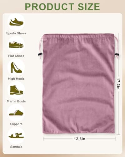Julai Travel Shoe Bags, Velvet Drawstring Shoe Bags — view 3