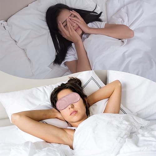 5 Pcs Eye Sleep Masks, Eye Blinderfold for Sleeping Covering, Travel, Party Supply (Pink) — view 4