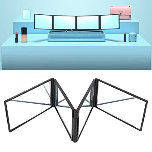 Portable Folding Mirror, Exquisite 360 ​​Degree 4 Way Hair Cutting Desktop Mirror for Travel — view 2
