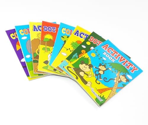 Sixstore 8 X A6 Mini Colouring Books for Kids Party Bags Fillers Toys, Entertaining Travel Activities and Party Favours Jungle, Birds, Animals, Safari