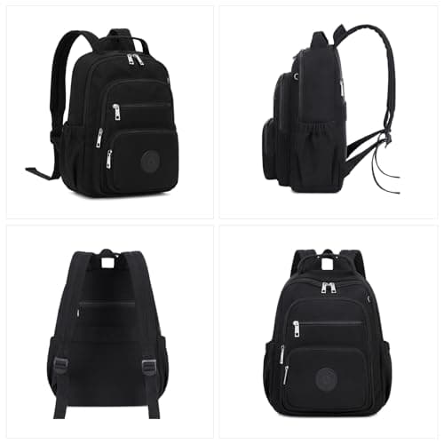 QIXIHU Mini Backpack for Women, Small Backpack for Ladies Bookbag Purse for Women with Handy Wallet and Luggage Strap, Black — view 2