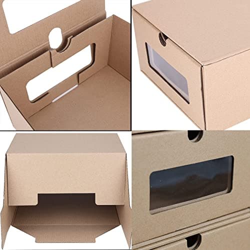 10PCS Cardboard Shoe Box Stackable Storage Box Visual Multi-Purpose Storage Box for Home Office Organization and Storage — view 4