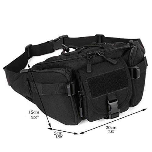 Xieben Outdoors Fanny Waist Bag for Men Women Travel Hiking Running Hip Bum Belt Slim Pack Purse Wallet Cell Phone Pouch Black — view 5