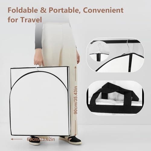 AMFUN 2 PCS Dress Bag,Full Length Travel Suit Bag with Zipper, Dust-proof Clothes Covers Protector Bags,Gown Garment Bag for Long Dresses, 180×60 cm (White) — view 3