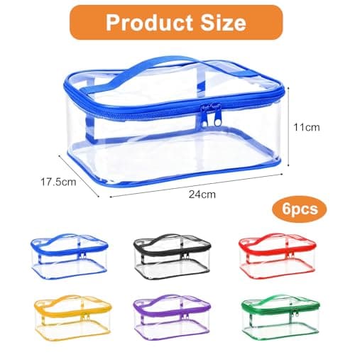 Clear PVC Toy Storage Bags with Handles, 6 Pcs Toy Storage Bags with Zipper — view 2