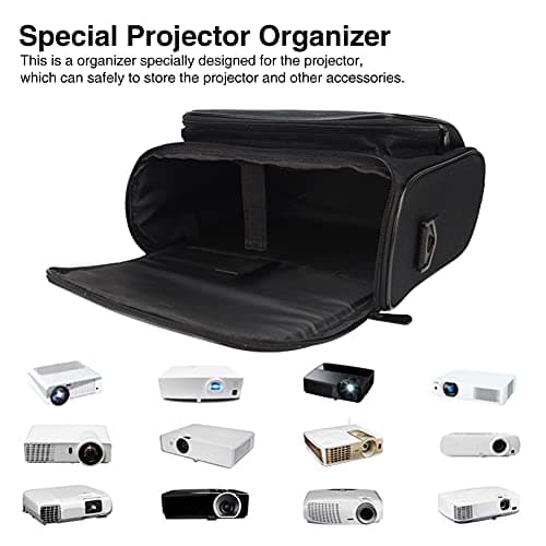 Laluky Video Projector Case - Zipper Closure Organizer With Shoulder Strap, Shock Resistant Travel Bag (Size: M) — view 4