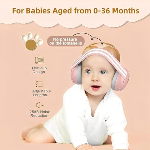 Baby Ear Defenders for 0-36 Months, Soft Adjustable with Noise‑Reduction — view 3