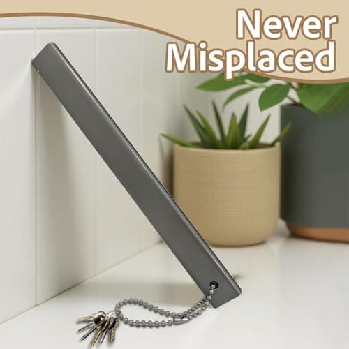 AFLUXE Commercial Grade Heavy-Duty Long Keychain with Large Engraved Tag Aluminum Key Holder for Public Restrooms, Hotels, Stainless Steel, 6.7" — view 3