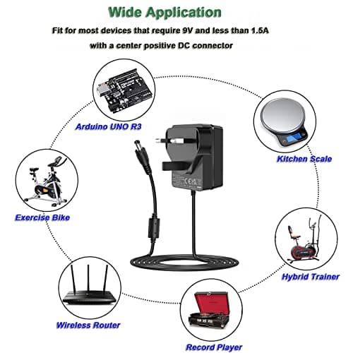 Gonine 9V 1.5A Power Supply Adapter Centre Positive with 5 Tips — view 2