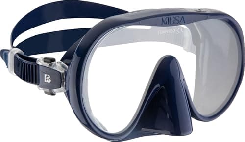 CRESSI since 1946 - Musa Frameless Diving Mask for Adults - Wide Vision Single Lens - Low Internal Volume - Pure Soft Silicone - Blue - One Size - Designed in Italy — view 2
