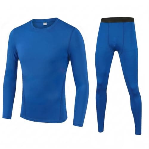 Minghe Kids Base Layer Thermal Underwear Set for Boy Long Sleeve Sky Blue