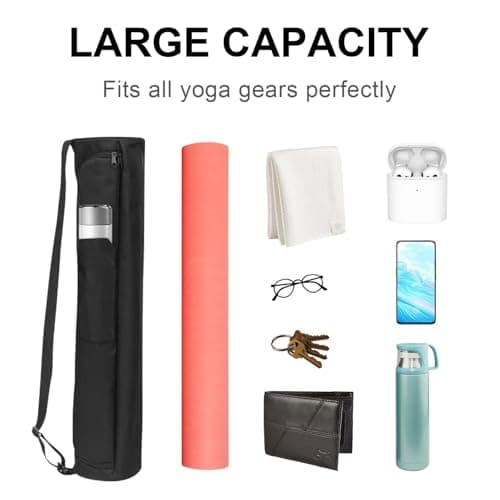 Yoga Mat Bag,Bag For Yoga mat,Full-Zip Exercise Yoga Mat Carry Bag (Black) — view 5