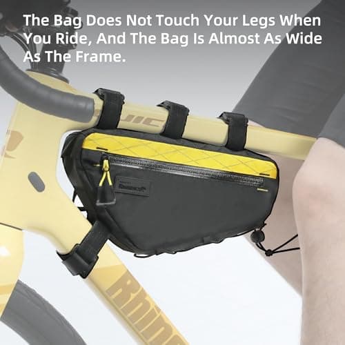 Rhinowalk Bike Frame Bag Waterproof Bike Triangle Bag 1.8L Bicycle Pouch Under Tube Professional Cycling Accessories(M)-Black — view 5