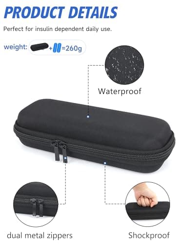 WIBOND Insulin Cooler Travel Case, Compatible with GLP-1 & Insulin Pens, Medication Cool Bag for Travel with 2 TSA Approved Ice Packs (4-6H Cooling, Black) — view 5