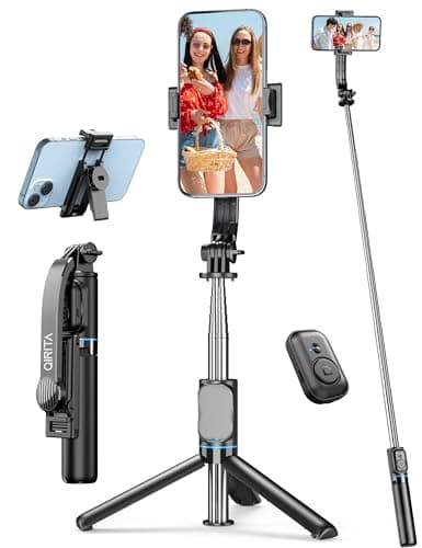 Selfie Stick for iPhone, 41'' Extendable Selfie Stick Tripod for Smartphone with Detachable Phone Holder & Wireless Remote Phone Tripod Compatible with iPhone, Samsung, Smartphone, GoPro