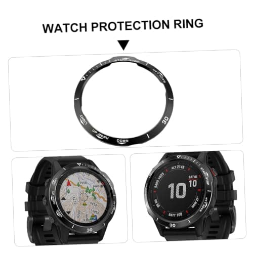 DOITOOL Watch Bezel Ring Protective Cover for Multisport Smartwatch 6x, Stainless Steel Metal Watch Case with Etched Numbers, Sturdy Smartwatch Accessory for Outdoor Sports, Black — view 3
