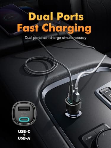 GRIFEMA 48W Car Charger with 30W USB C PD and 18W USB A QC 3.0 — view 3