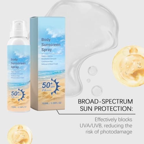 Reef Safe Sunscreen Spray,SPF 50+ Water Resistant Mineral Sunscreen Spray for Face Body, Lightweight Broad Spectrum UVA/UVB Protection, No White Cast — view 2
