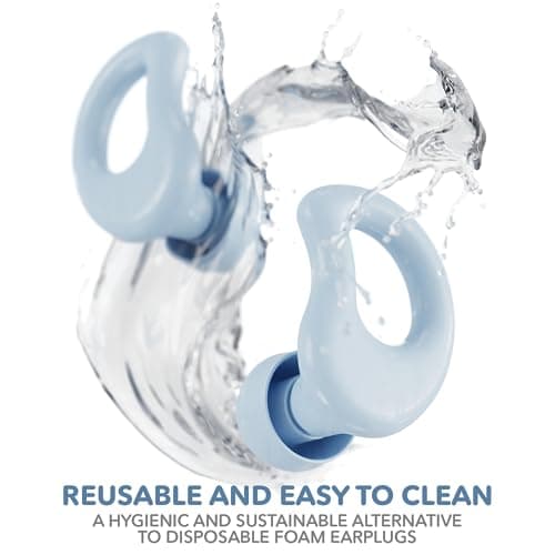 CURVD Everyday Earplugs – Ultra Soft, Customizable Sleep, Travel, Sensitivity, Noise Protection, for Sound Canceling Isolation, up to -30dB Reduction, NRR 15, Reusable and Sustainable (Light Blue) — view 4