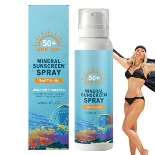 120ml Reef Safe Sunscreen SPF 50,Mineral Sunscreen Spray for Face & Body