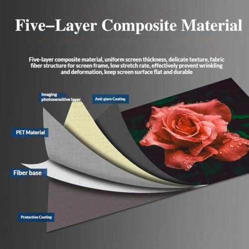 4k Metal Lightproof Foldable Portable Movie Screen, 16:9 HD Anti Light Projector Screen,160°Wide Viewing Angle,for Home Theater,Office,Classroom & Outdoor Use,Easy Install (Gray, 120 inches) — view 2