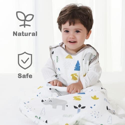 Mosebears Baby Winter Sleeping Bag Children's Sleeping Bag 2.5 Tog Made of 100% Cotton Various Sizes from Birth to Age 24 Months All Year Round — view 3