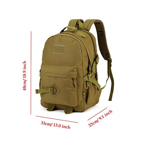 YuanWen Hiking Backpack 40L Casual Backpack Military Tactical Rucksack Waterproof Assault Pack School Bag for Men Women Camping Laptop Backpack Trekking Backpack Black — view 4
