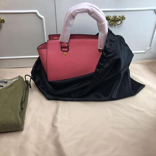 2pcs Black Satin Storage Bag, Double Drawstring Rope, Dustproof Pouch — view 4