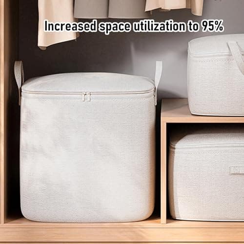 Yinhing Cotton Linen Compression Clothes Storage Bag Large Capacity — view 5