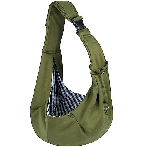 Sarsumir Dog Carrier Bag Dog Sling, Pet Carrier for Small Medium Cat Dog, Puppy Carrier with Adjustable Shoulder Strap Puppy Sling for Travel Walking Shopping, Green