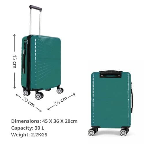 Underseat 45 X 36 x 20 cm Travel Trolley Case with Detachable Wheels (T-HC-US-1811) (Teal) — view 2